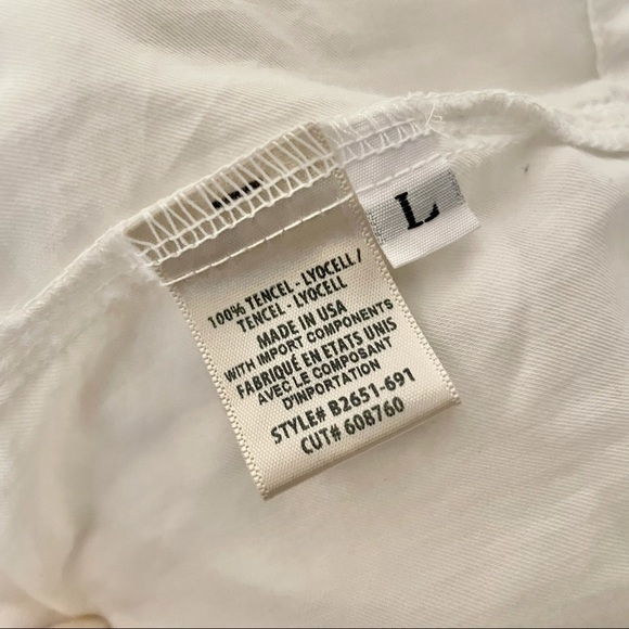 Bella Dahl White Button Down Blouse, Size Large - Picture 4 of 5